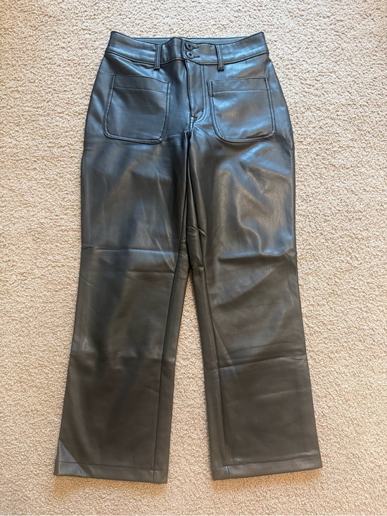 edge Pants - Edgley Black Faux Leather Wide Leg Pants